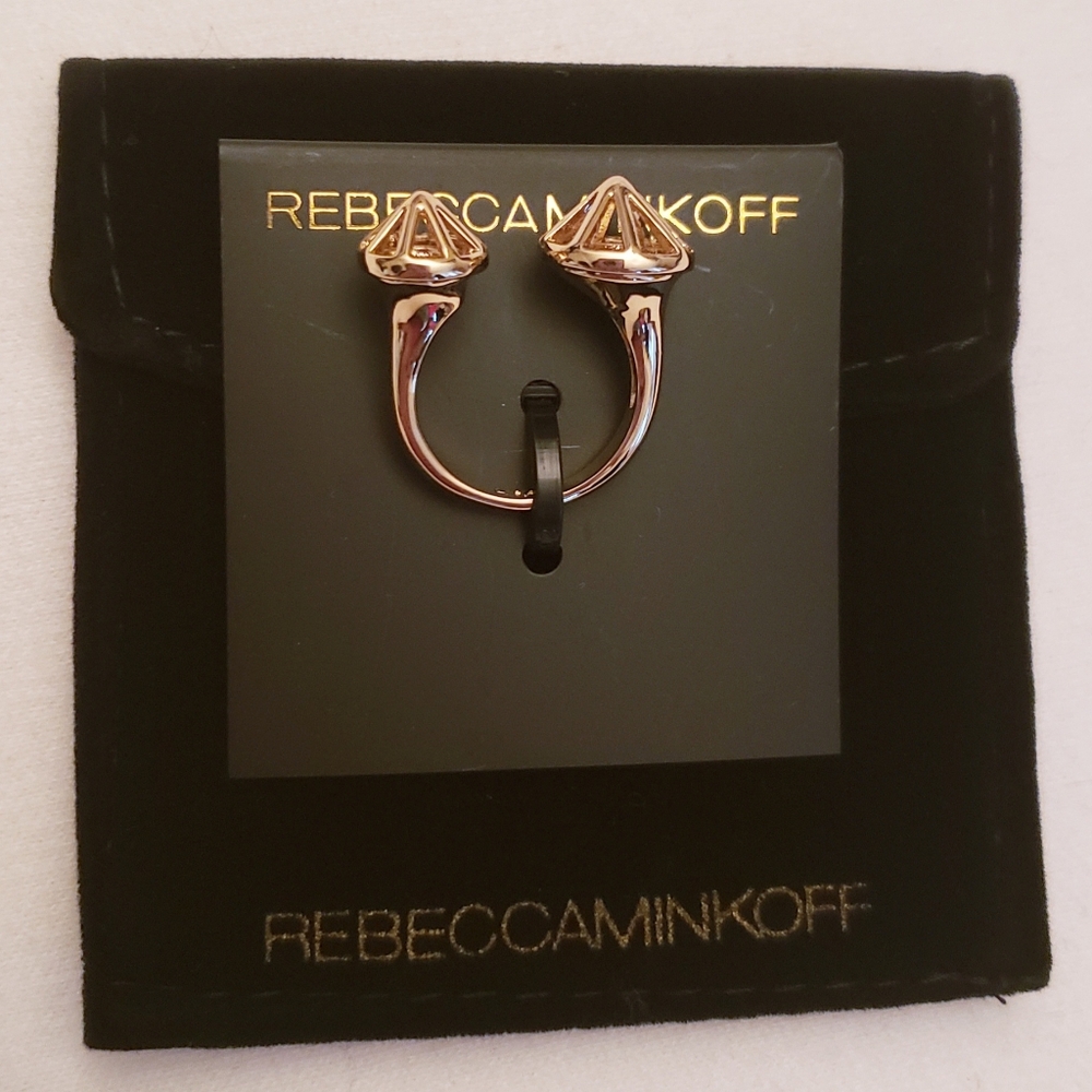 Rebecca Minkoff Gold Double Cage Detail Ring